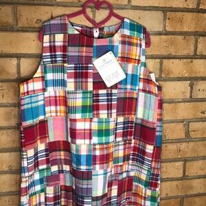 Girls Preppy Patchwork Shift Dress sz 12
